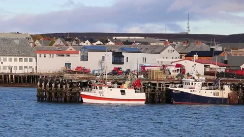 Vadsø, Norway waterfront - 3 variations Stock Footage 81151823