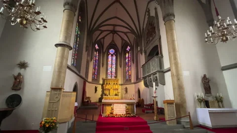 Vaduz Cathedral Liechtenstein Interior Stock Footage 221425931