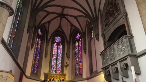 Vaduz Cathedral Liechtenstein Interior Stock Footage 221437532