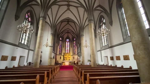 Vaduz Cathedral Liechtenstein Interior Stock Footage 221512004