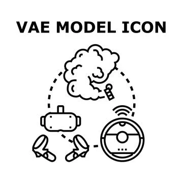 Vae learning model integrating virtual reality and robotics Ilustração Stock