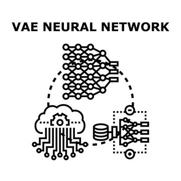 Vae neural network processing big data concept Stock Illustration
