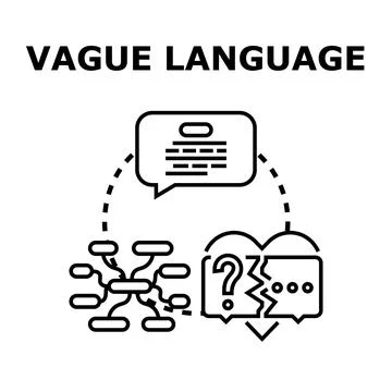 Vague language causing communication problems and misunderstandings Illustrazione stock