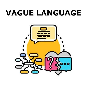 Vague language causing communication problems and misunderstandings Stock Illustration