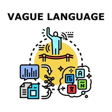 Vague language creating communication barriers and misunderstandings Stock Illustration
