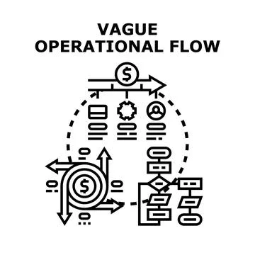 Vague operational flow concept with diverse business processes Stock Illustration