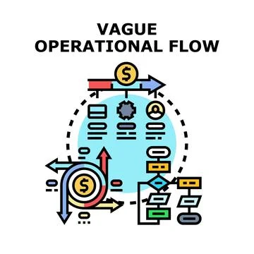 Vague operational flow concept with diverse business processes Stock Illustration