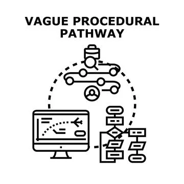 Vague procedural pathway planning and business process Stock Illustration