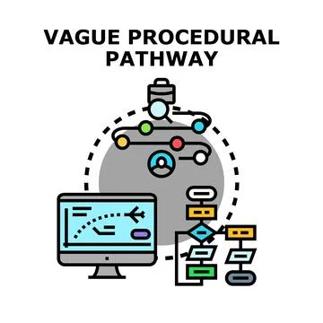 Vague procedural pathway planning and business process Stock Illustration