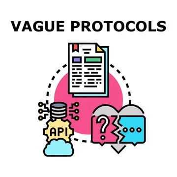Vague protocols creating communication challenges and unclear documentation Stock Illustration