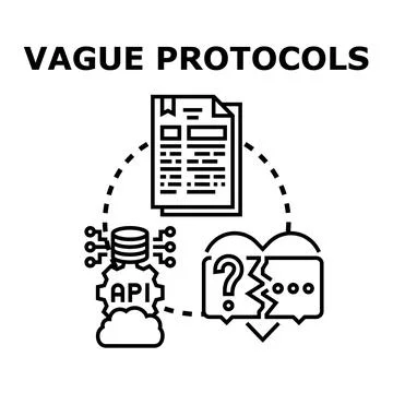 Vague protocols creating communication challenges and unclear documentation Stock Illustration