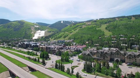 Vail Colorado Aerial View From Above Stock Footage