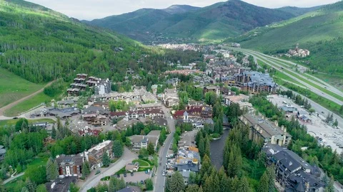 VAIL COLORADO SUMMER 2019 CLOUDS PASSING AERIAL Video stock 111789524