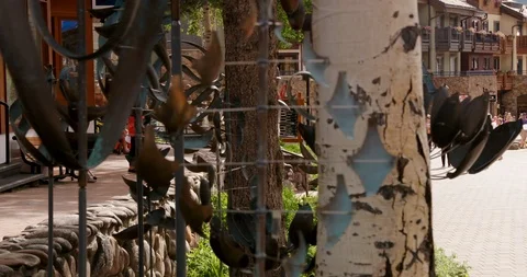 VAIL COLORADO WIND ART ON TREE Video stock 111821540