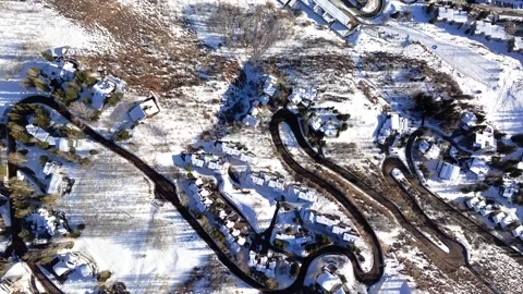 Vail Mountain Homes 01 | Vail Colorado | Winter Town | 4K Drone Footage Video stock 303243908