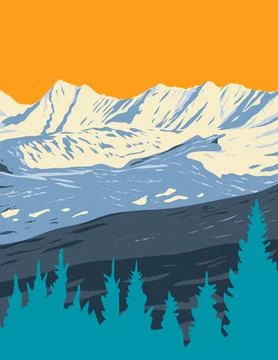 Vail Mountain Ski Area Located in Vail Colorado WPA Poster Art. Illustrazione stock
