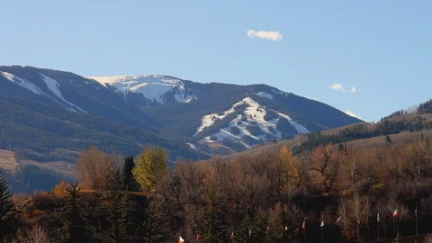 Vail Valley Avon Beaver Creek, Colorado - Resort &amp; Mountain on a Sunny Day Stock Footage 104882012