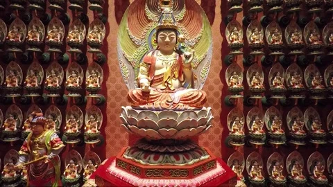 Vairocana Buddha Statue, Buddha Tooth Relic Temple, Chinatown, Singapore Vidéo 329068005