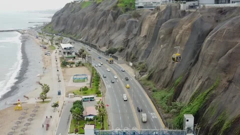 Vaiven Peru tramway miraflores Stock Footage 345320656