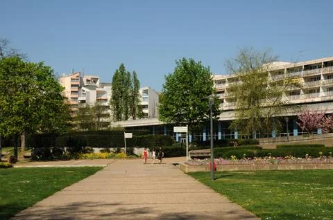 Val d Oise, modern building in Cergy Pontoise Fotos de archivo