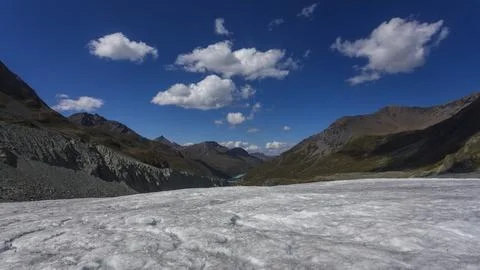 Val de Moiry from the glacier 스톡 사진