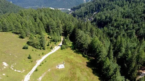  Val Dogna and Val Saisera shot from above. Montasio and the Julian Alps Video stock 218593057