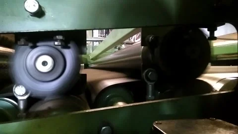 Val3Carding machine Shafts work. Stock Footage 122212450