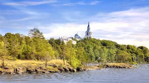 Valaam island. 3d animation Vídeos de archivo 43518656