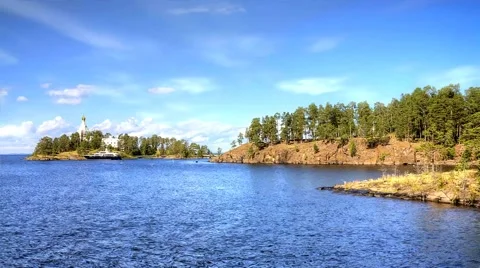 Valaam island. 3d animation 스톡 동영상 43518657