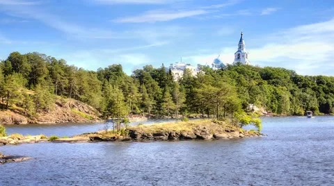 Valaam island. 3d animation Stock Footage 43518699
