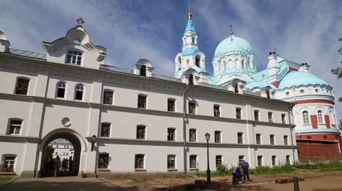 Valaam Monastery of the Transfiguration on the island of Valaam Stock Footage 68064934