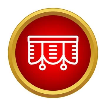 Valance interior design element icon on red circle Illustrazione stock