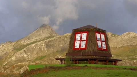 Valcayo viewpoint in Riano, Leon, Picos de Europa National Park, Spain, Europe Stock Footage 193013526