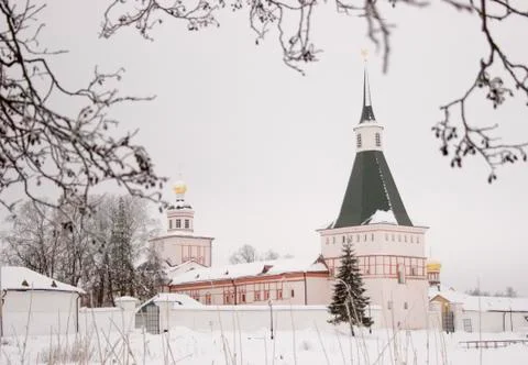 Valday monastery in winter Stock Photos