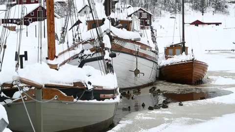 Valdemarsvik, winter Stock Footage 148230746