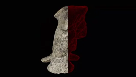 Valdivia figurine 3d scan manipulation photogrametry tehnique old for inventory Stock Footage 150204485