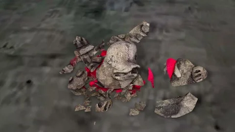 Valdivia sculpture 3d scan using photogrametry tehnique worn for inventory and Stock Footage 150204480