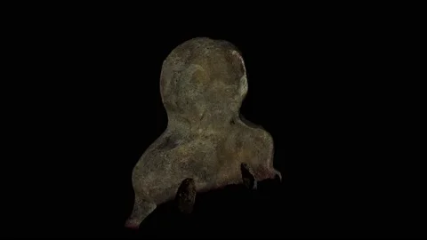 Valdivia statue 3d scan handling photogrametry tehnique worn for inventory and Stock Footage 150204544