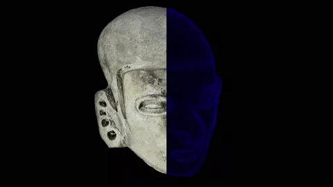 Valdivia statue 3d scan using photogrametry tehnique used for inventory and Stock Footage 150204433