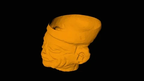 Valdivia statue 3d scan using photogrametry tehnique worn for inventory and Stock Footage 150204504