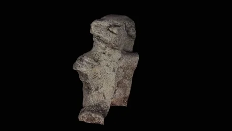 Valdivia statue 3d scan using photogrametry tehnique worn for inventory and Stock Footage 150204569