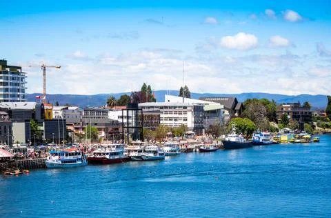 Valdivia view from the river Stock Photos