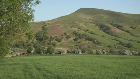 Vale of Edale during spring, Derbyshire, Peak District National Park, England Stock Footage 242621720
