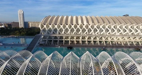 Valencia City of Arts and Sciences by Calatravas Stockbeeldmateriaal 111179771