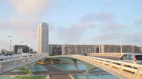 Valencia Evening Traffic Stock-Footage 7863480