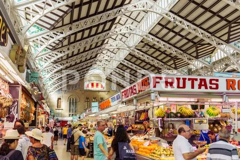 Valencia -June 24: Central Market On June 24 2016 In Valencia, Spain. This Gr