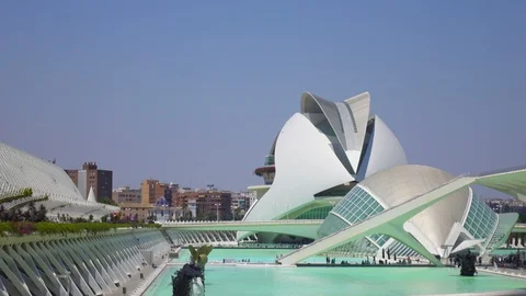 Valencia modern architecture City of Arts and Sciences Spain Stock Footage 106491237