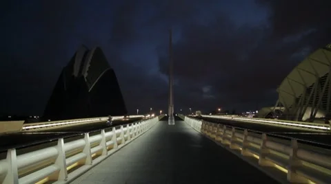 Valencia Night Bridge 库存影片 8116706