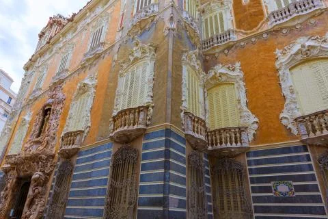 Valencia palacio marques de dos aguas palace facade Stock Photos