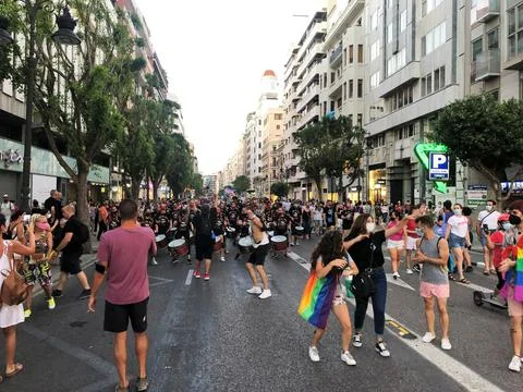 VALENCIA, SPAIN - Jun 28, 2021: Marcha Orgullo LGTB+ 2021 Valencia Stock Photos